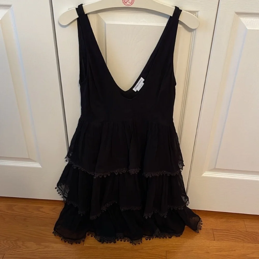 Lovers + Friends Black Tiered Mini Dress
